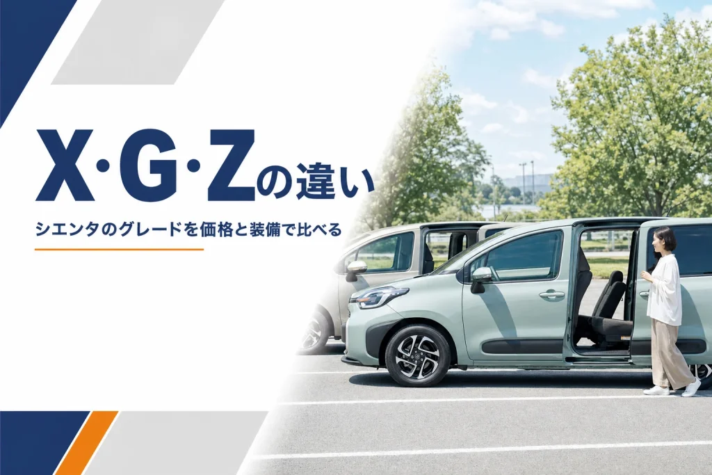 シエンタのグレードの違いを比べる記事のアイキャッチ