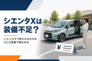 シエンタXの装備とGとの違いを確かめる記事のアイキャッチ
