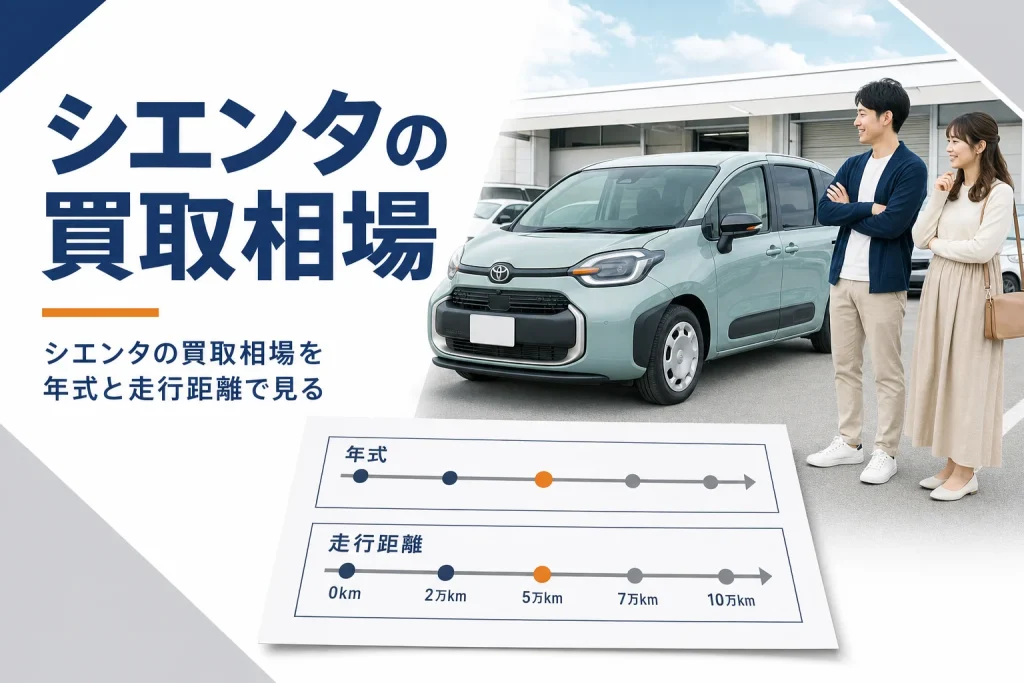 シエンタの買取相場を年式と走行距離で解説する記事のアイキャッチ