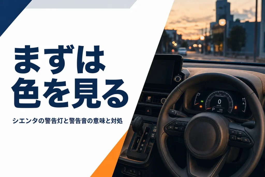 表示灯が点いたコンパクトミニバンのメーター