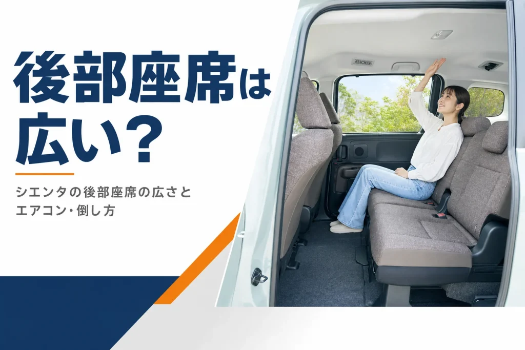 シエンタの後部座席の広さと座り心地を解説する記事のアイキャッチ