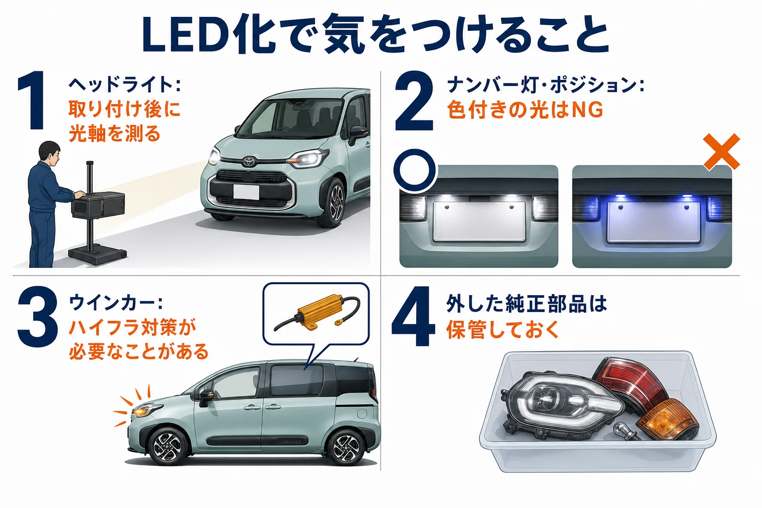 シエンタのLED化とLEDウインカーの注意点