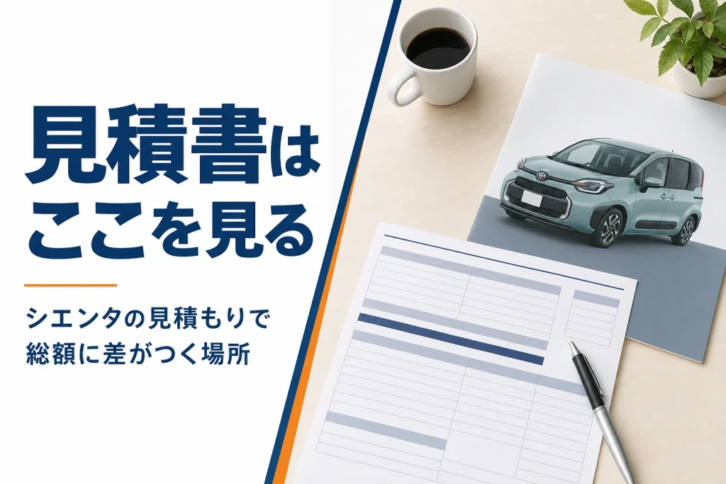 シエンタの見積書の見方を解説する記事のアイキャッチ