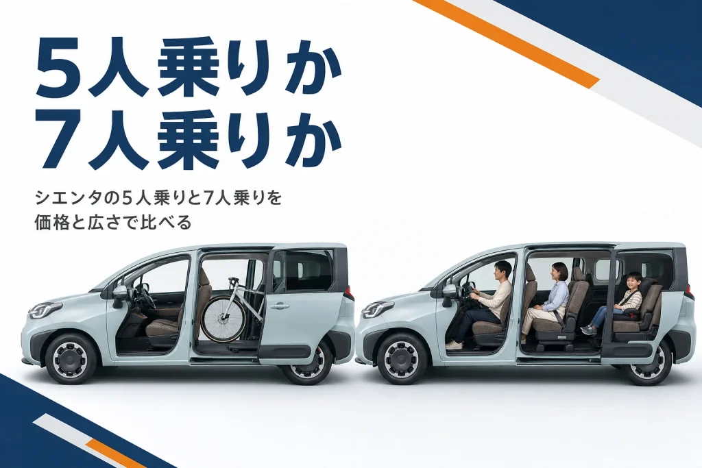 シエンタの5人乗りと7人乗りを比べる記事のアイキャッチ