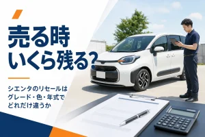 シエンタの査定を受けている様子