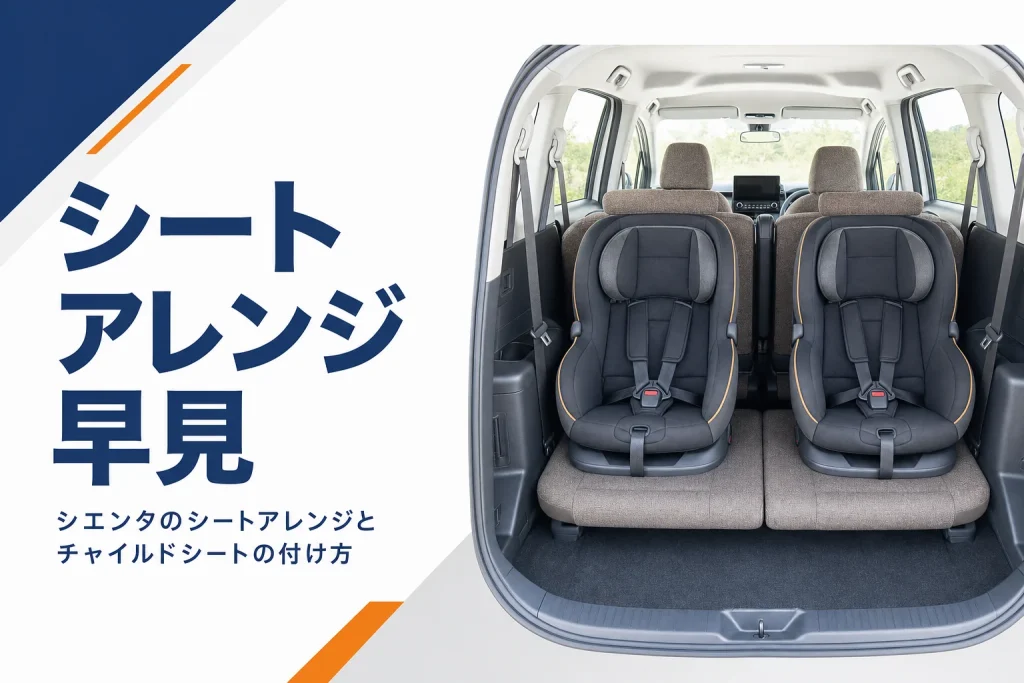 シエンタのシートアレンジとチャイルドシートを解説する記事のアイキャッチ
