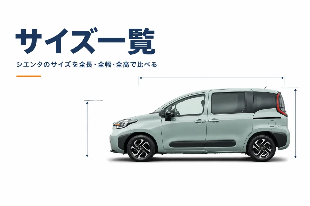 シエンタのサイズを全長・全幅・全高で比べる記事のアイキャッチ