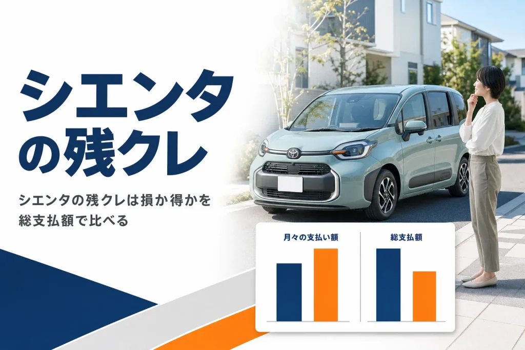 シエンタの残クレと普通のローンを総支払額で比べる記事のアイキャッチ